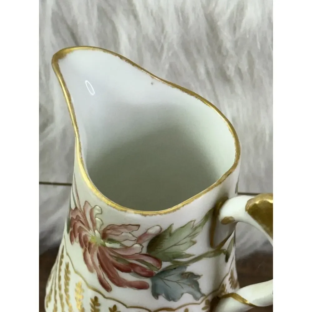 Antique 1900-1920s T&V Limoges France Pitcher Cream Milk Syrup F H George Signed